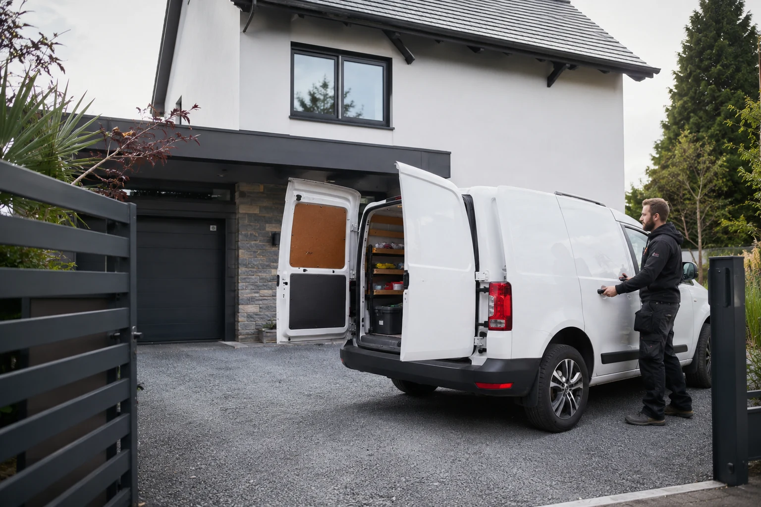 Camion d’artisan équipé pour les interventions énergie