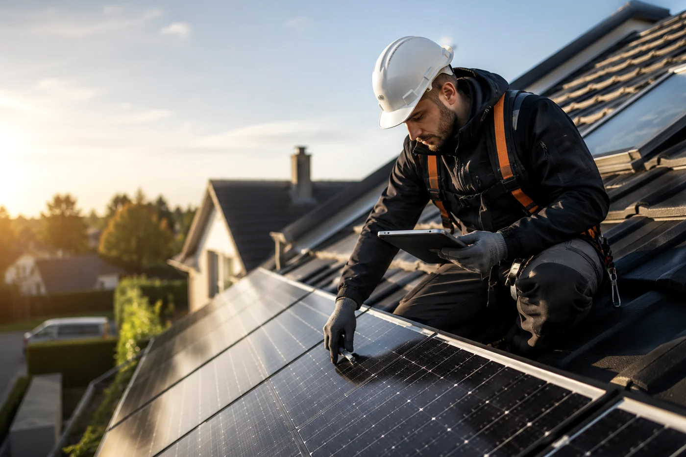 Installation de panneaux solaires sur toiture