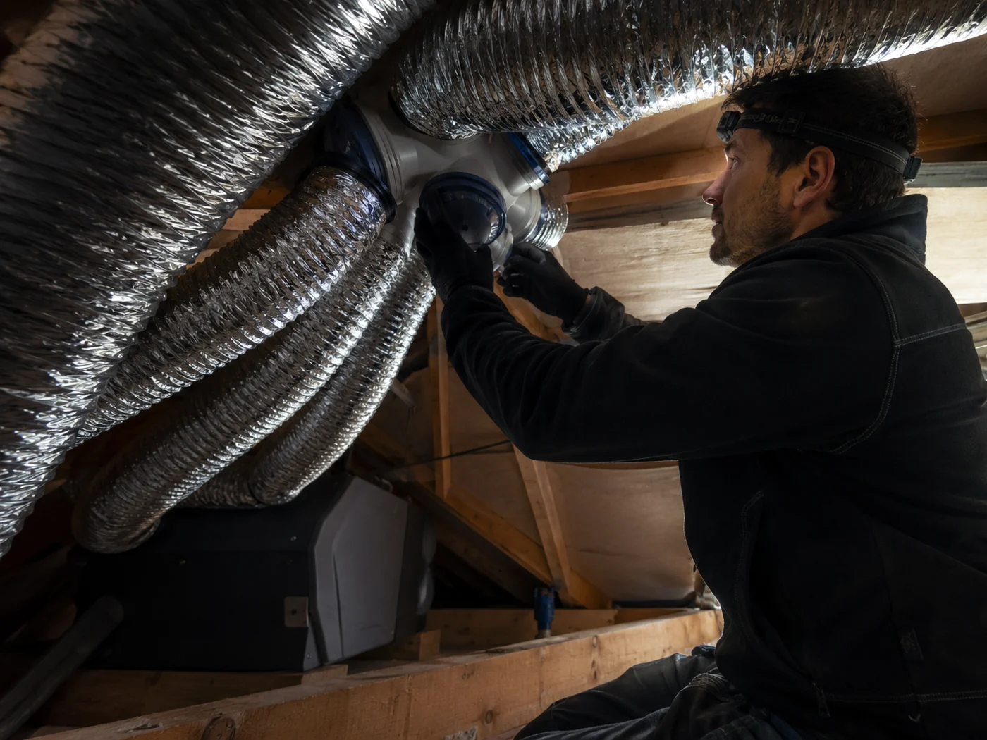 Caisson technique et gaines de ventilation